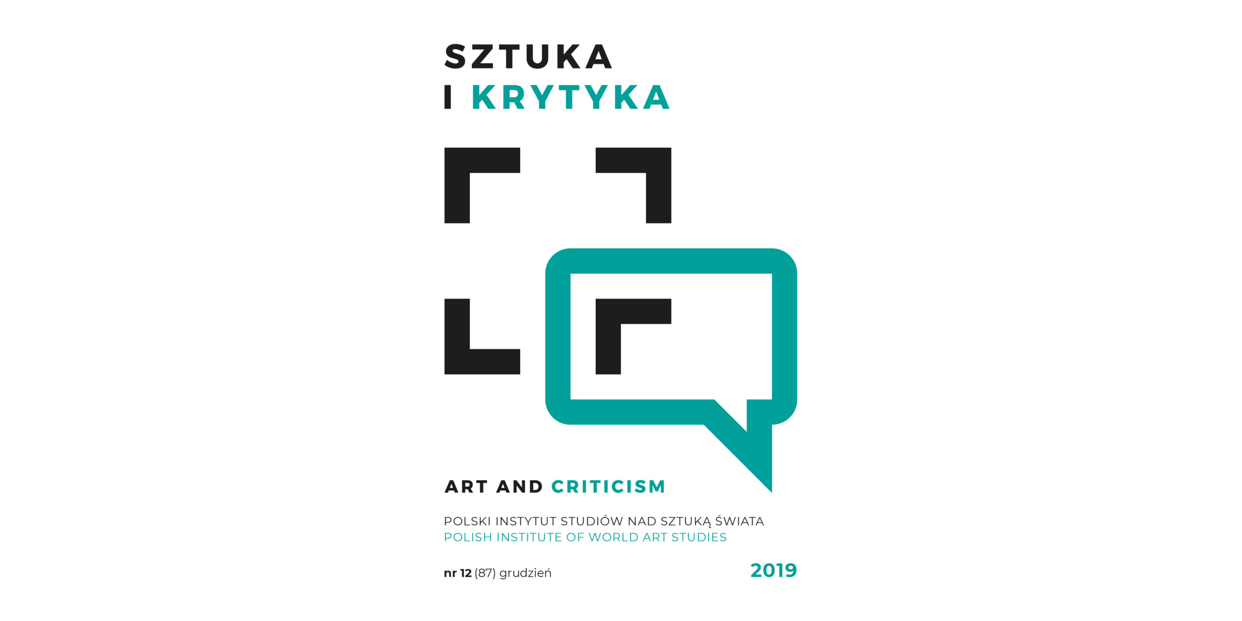 Okładka miesięcznika Sztuka i Krytyka