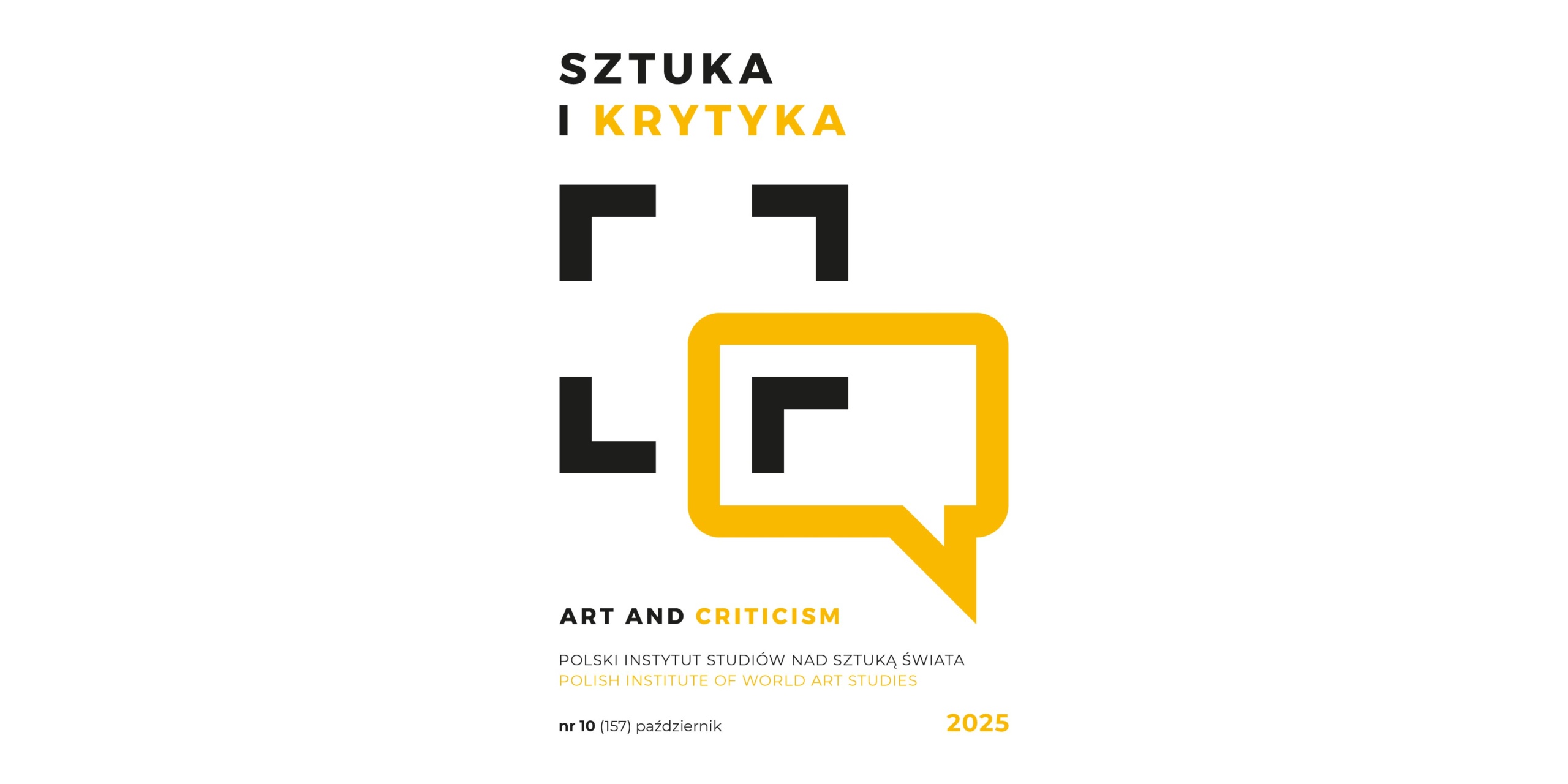 Okładka miesięcznika Sztuka i Krytyka