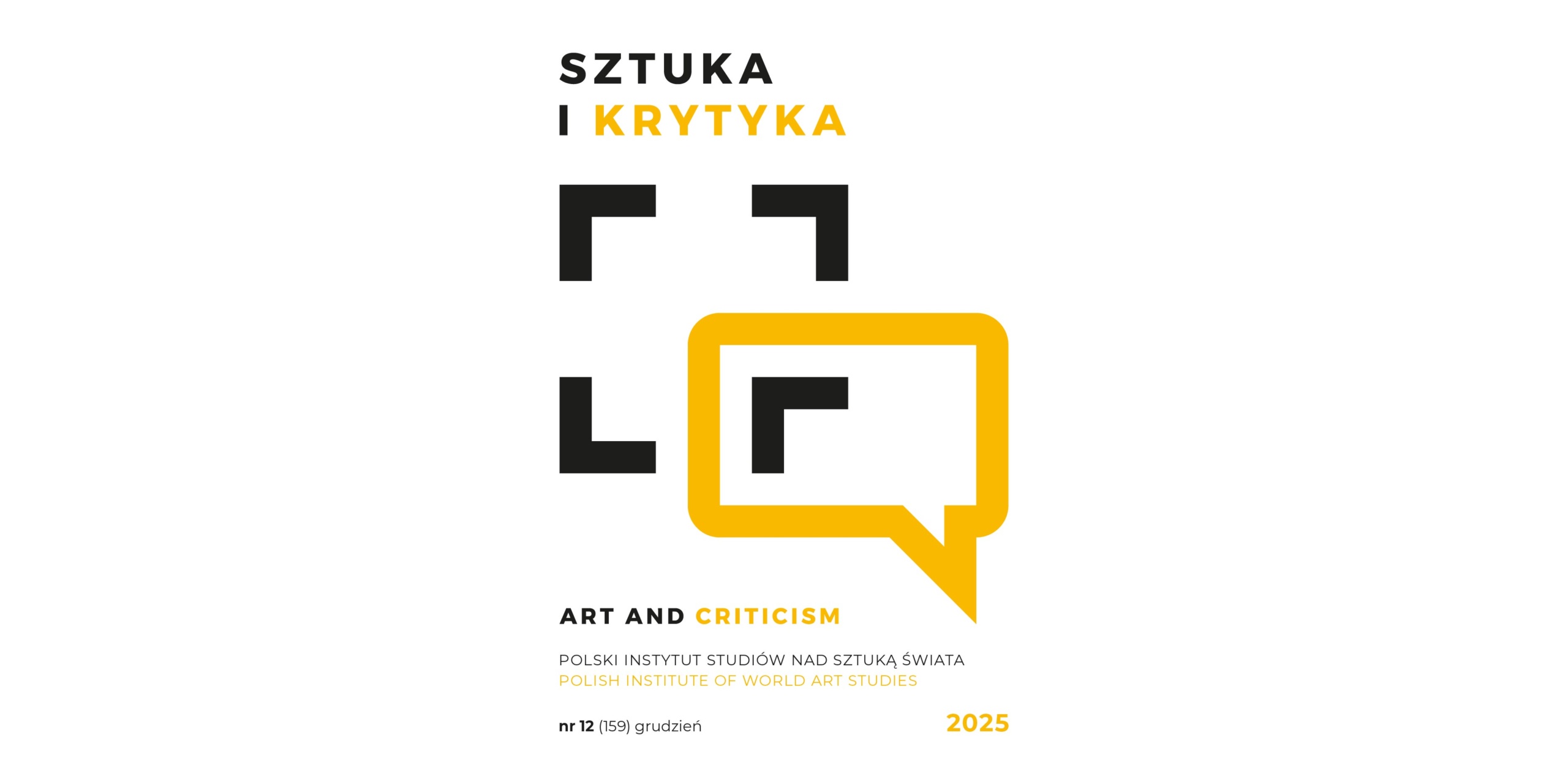 Okładka miesięcznika Sztuka i Krytyka