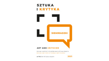 Okładka miesięcznika Sztuka i Krytyka